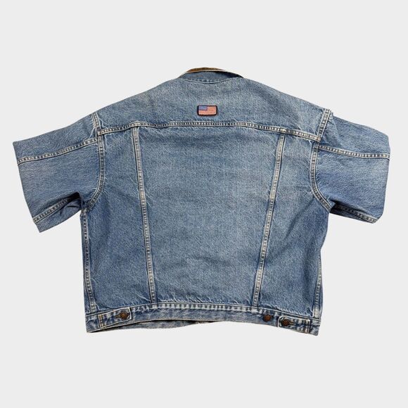 Vintage Texas Wear Denim Jacket Mens Large Corduroy Collar Western Trucker 90s - Picture 2 of 14